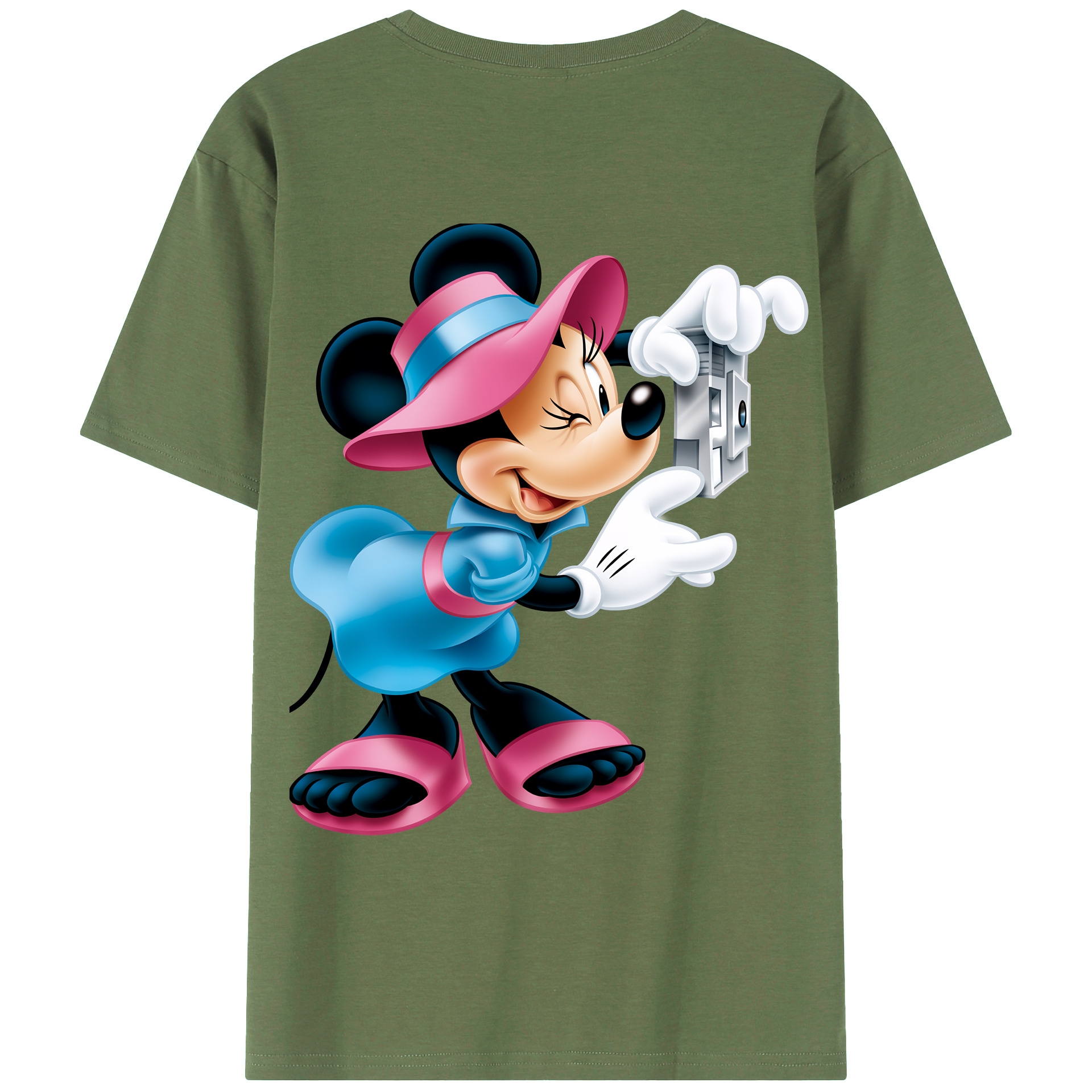 （画像用） ミッキーマウス Mickey Mouse 綿100％ メンズ半袖Tシャツ（バックプリント） 通気性